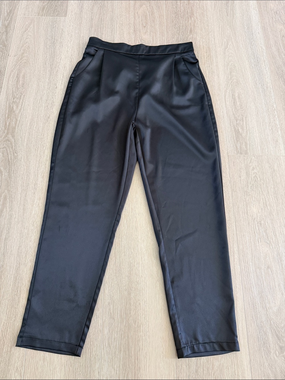 High-Rise Black Tapered Dress Trousers